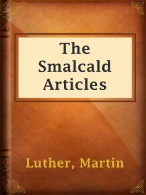 cover image of The Smalcald Articles